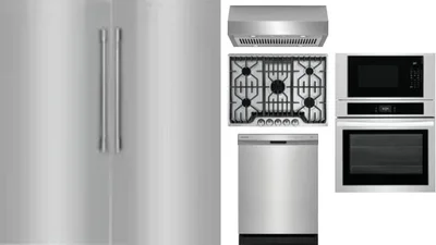 6 Piece Package Includes Refrigerator, Freezer, Cooktop, Wall Oven, Hood And Dishwasher