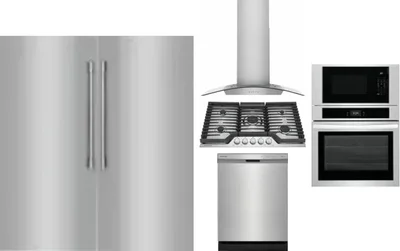 6 Piece Package Includes Refrigerator, Freezer, Cooktop, Wall Oven, Hood And Dishwasher