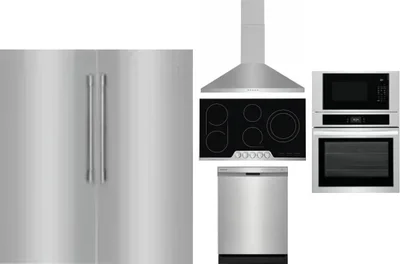 6 Piece Package Includes Refrigerator, Freezer, Cooktop, Wall Oven, Hood And Dishwasher