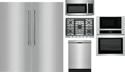 6 Piece Package Includes Refrigerator, Freezer, Cooktop, Wall Oven, Microwave And Dishwasher
