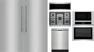 6 Piece Package Includes Refrigerator, Freezer, Cooktop, Wall Oven, Microwave And Dishwasher