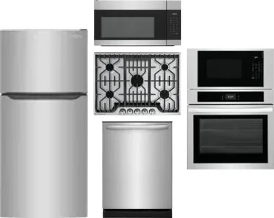 5 Piece Package Includes Refrigerator, Cooktop, Wall Oven, Microwave And Dishwasher