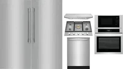 6 Piece Package Includes Refrigerator, Freezer, Cooktop, Wall Oven, Hood And Dishwasher