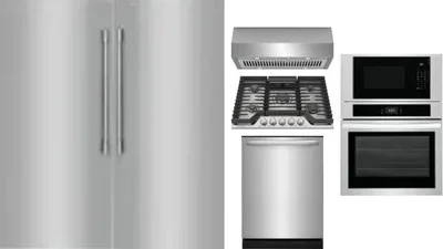 6 Piece Package Includes Refrigerator, Freezer, Cooktop, Wall Oven, Hood And Dishwasher