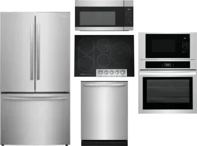 5 Piece Package Includes Refrigerator, Cooktop, Wall Oven, Microwave And Dishwasher