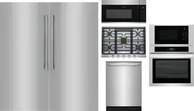 6 Piece Package Includes Refrigerator, Freezer, Cooktop, Wall Oven, Microwave And Dishwasher