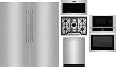 6 Piece Package Includes Refrigerator, Freezer, Cooktop, Wall Oven, Microwave And Dishwasher