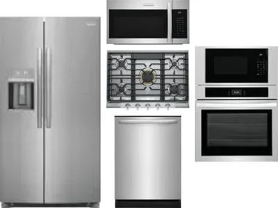 5 Piece Package Includes Refrigerator, Cooktop, Wall Oven, Microwave And Dishwasher