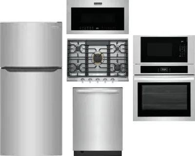 5 Piece Package Includes Refrigerator, Cooktop, Wall Oven, Microwave And Dishwasher