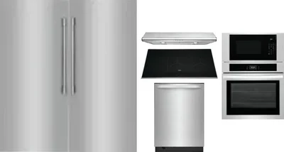 6 Piece Package Includes Refrigerator, Freezer, Cooktop, Wall Oven, Hood And Dishwasher