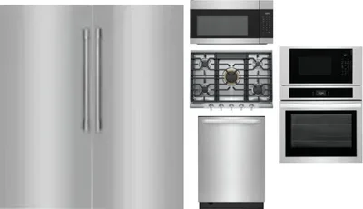 6 Piece Package Includes Refrigerator, Freezer, Cooktop, Wall Oven, Microwave And Dishwasher