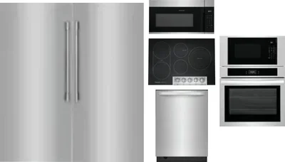 6 Piece Package Includes Refrigerator, Freezer, Cooktop, Wall Oven, Microwave And Dishwasher
