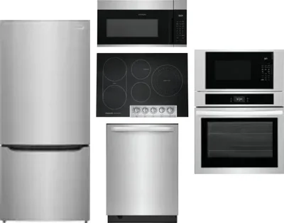 5 Piece Package Includes Refrigerator, Cooktop, Wall Oven, Microwave And Dishwasher