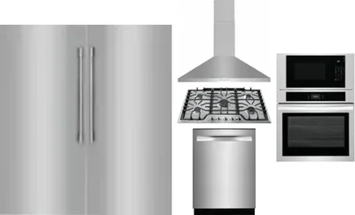 6 Piece Package Includes Refrigerator, Freezer, Cooktop, Wall Oven, Hood And Dishwasher