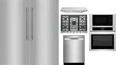 6 Piece Package Includes Refrigerator, Freezer, Cooktop, Wall Oven, Hood And Dishwasher
