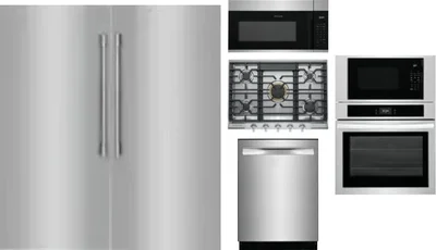6 Piece Package Includes Refrigerator, Freezer, Cooktop, Wall Oven, Microwave And Dishwasher