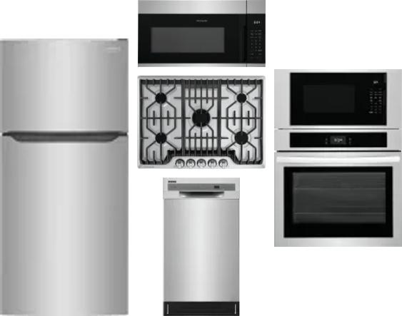 5 Piece Package Includes Refrigerator, Cooktop, Wall Oven, Microwave And Dishwasher