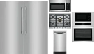 6 Piece Package Includes Refrigerator, Freezer, Cooktop, Wall Oven, Microwave And Dishwasher