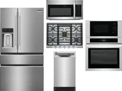 5 Piece Package Includes Refrigerator, Cooktop, Wall Oven, Microwave And Dishwasher