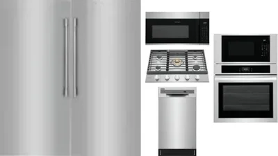 6 Piece Package Includes Refrigerator, Freezer, Cooktop, Wall Oven, Microwave And Dishwasher