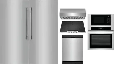 6 Piece Package Includes Refrigerator, Freezer, Cooktop, Wall Oven, Hood And Dishwasher