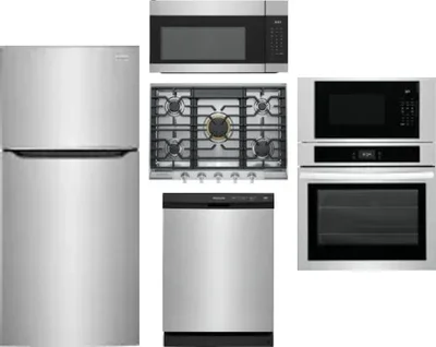 5 Piece Package Includes Refrigerator, Cooktop, Wall Oven, Microwave And Dishwasher