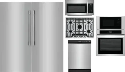 6 Piece Package Includes Refrigerator, Freezer, Cooktop, Wall Oven, Microwave And Dishwasher