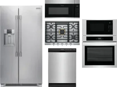 5 Piece Package Includes Refrigerator, Cooktop, Wall Oven, Microwave And Dishwasher