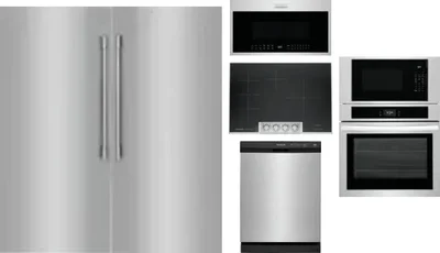 6 Piece Package Includes Refrigerator, Freezer, Cooktop, Wall Oven, Microwave And Dishwasher