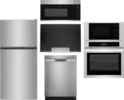 5 Piece Package Includes Refrigerator, Cooktop, Wall Oven, Microwave And Dishwasher