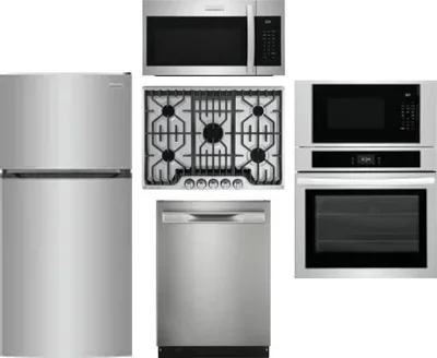 5 Piece Package Includes Refrigerator, Cooktop, Wall Oven, Microwave And Dishwasher