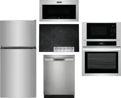 5 Piece Package Includes Refrigerator, Cooktop, Wall Oven, Microwave And Dishwasher