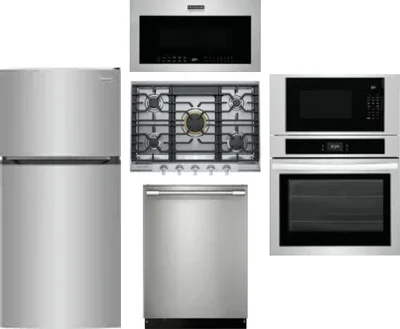 5 Piece Package Includes Refrigerator, Cooktop, Wall Oven, Microwave And Dishwasher