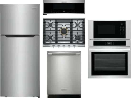 5 Piece Package Includes Refrigerator, Cooktop, Wall Oven, Microwave And Dishwasher