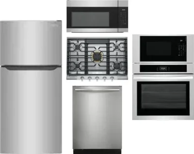 5 Piece Package Includes Refrigerator, Cooktop, Wall Oven, Microwave And Dishwasher