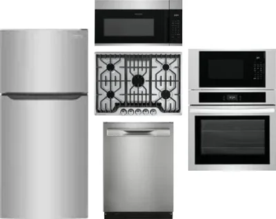 5 Piece Package Includes Refrigerator, Cooktop, Wall Oven, Microwave And Dishwasher
