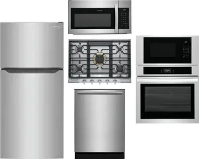 5 Piece Package Includes Refrigerator, Cooktop, Wall Oven, Microwave And Dishwasher