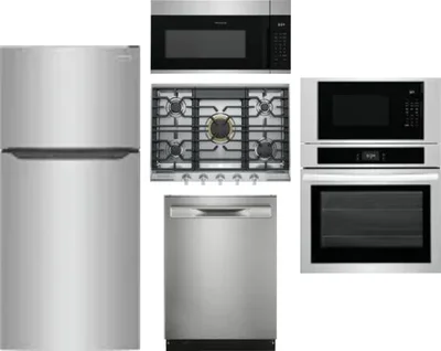 5 Piece Package Includes Refrigerator, Cooktop, Wall Oven, Microwave And Dishwasher