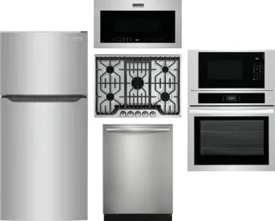 5 Piece Package Includes Refrigerator, Cooktop, Wall Oven, Microwave And Dishwasher