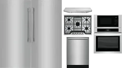 6 Piece Package Includes Refrigerator, Freezer, Cooktop, Wall Oven, Hood And Dishwasher