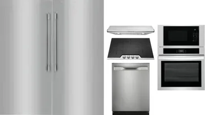 6 Piece Package Includes Refrigerator, Freezer, Cooktop, Wall Oven, Hood And Dishwasher