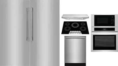 6 Piece Package Includes Refrigerator, Freezer, Cooktop, Wall Oven, Hood And Dishwasher