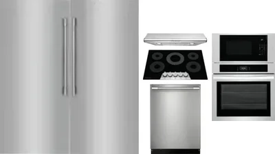 6 Piece Package Includes Refrigerator, Freezer, Cooktop, Wall Oven, Hood And Dishwasher