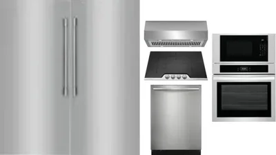 6 Piece Package Includes Refrigerator, Freezer, Cooktop, Wall Oven, Hood And Dishwasher