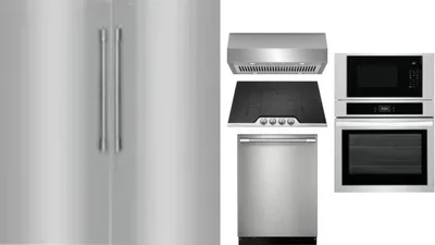 6 Piece Package Includes Refrigerator, Freezer, Cooktop, Wall Oven, Hood And Dishwasher