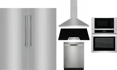 6 Piece Package Includes Refrigerator, Freezer, Cooktop, Wall Oven, Hood And Dishwasher