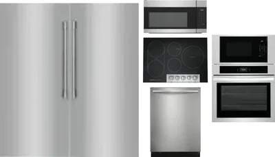 6 Piece Package Includes Refrigerator, Freezer, Cooktop, Wall Oven, Microwave And Dishwasher