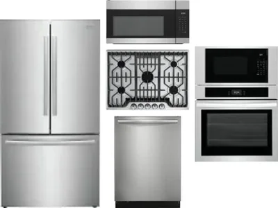 5 Piece Package Includes Refrigerator, Cooktop, Wall Oven, Microwave And Dishwasher