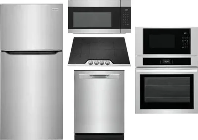 5 Piece Package Includes Refrigerator, Cooktop, Wall Oven, Microwave And Dishwasher