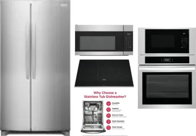 5 Piece Package Includes Refrigerator, Cooktop, Wall Oven, Microwave And Dishwasher
